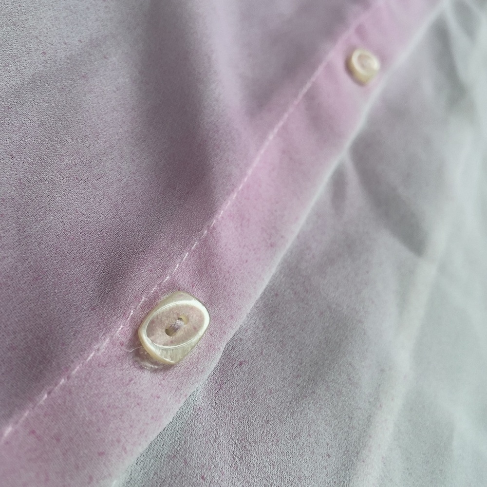 Custom Sheer White Button Up Blouse - image 2